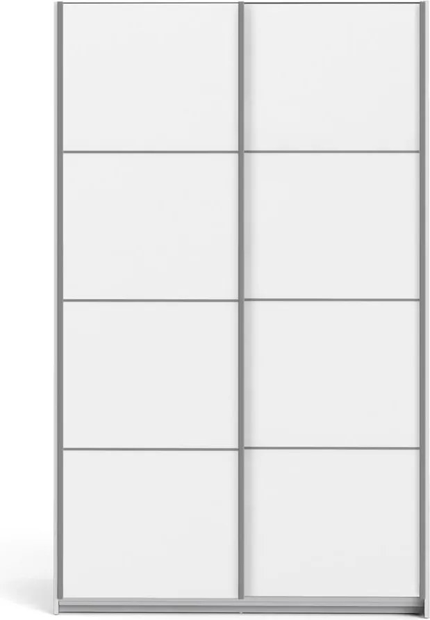 Șifonier cu uși glisante Tvilum Verona, 122x202 cm, alb