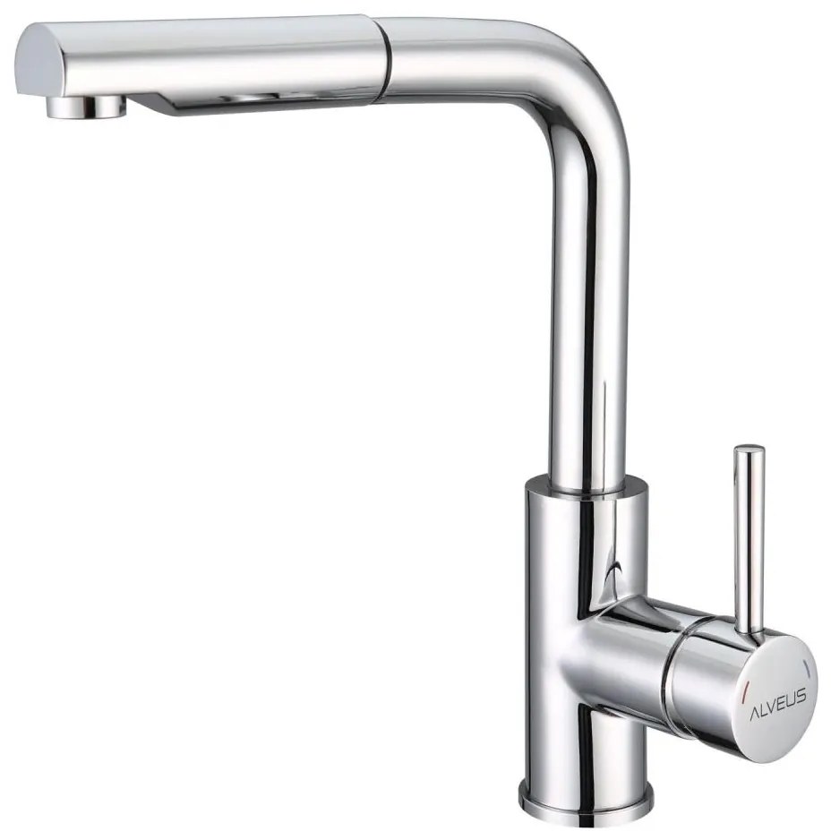 ALVEUS 1135365 - Baterie chiuvetă SARA cu duș extractibil, 29,7 cm crom lucios
