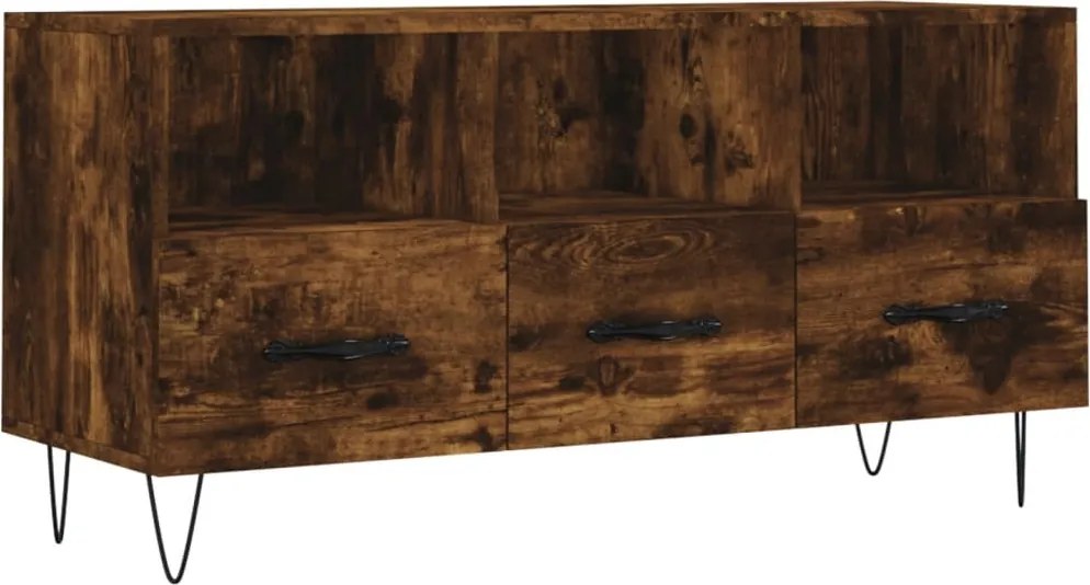 vidaXL Dulap TV stejar afumat, 102x36x50 cm, lemn prelucrat