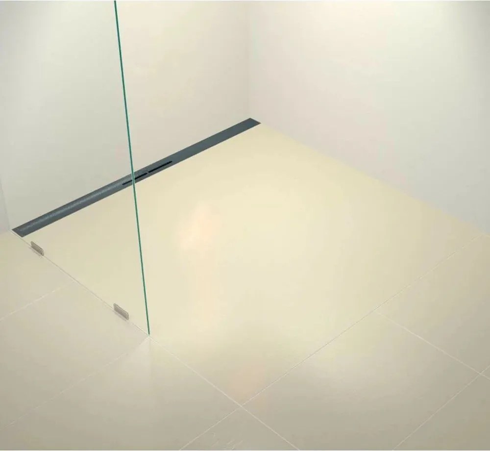 Set rigola de dus plus capac Kessel Linearis iNFINITY 90 80 cm negru mat
