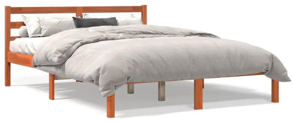844139 vidaXL Cadru de pat, maro ceruit, 120x190 cm, lemn masiv de pin