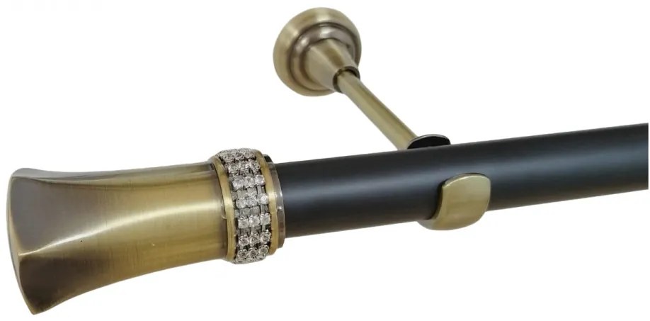 Galerie simpla fara inele PLUTON CRYSTAL /25 - negru/aur antic (Alege marime: 200 cm)