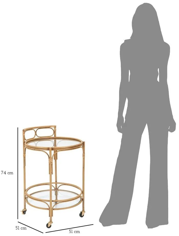 Măsuță de servire cu roți din metal ø 51 cm Panama – Mauro Ferretti