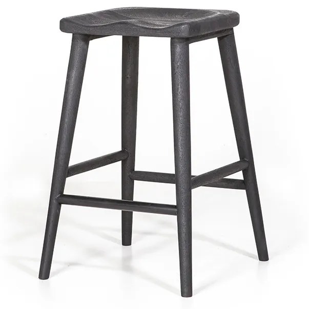 Scaun de bar din lemn de mango Lucille antracit