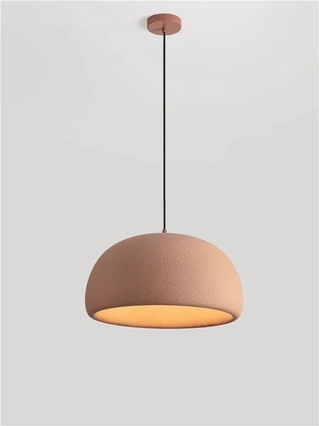 Lustra suspendata cu textura granulata Davo 50cm, rosu caramiziu