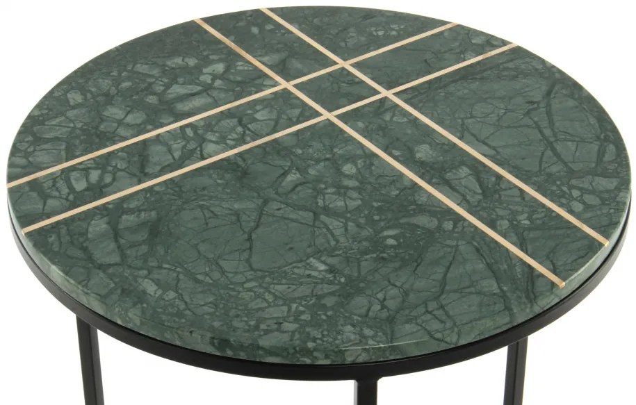 Masuta de cafea rotunda din marmura Louis 44.5x44.5x64 cm verde
