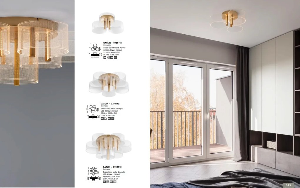 Lustra LED aplicata design ultra-modern GATLIN 41W
