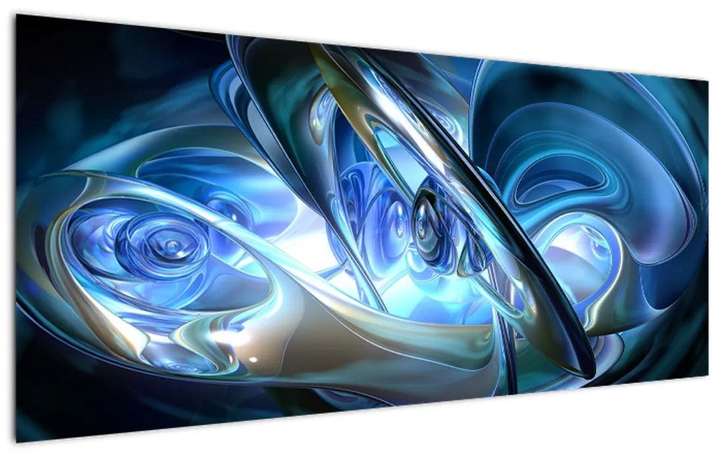 Tabloul fractalilor în albastru (120x50 cm)