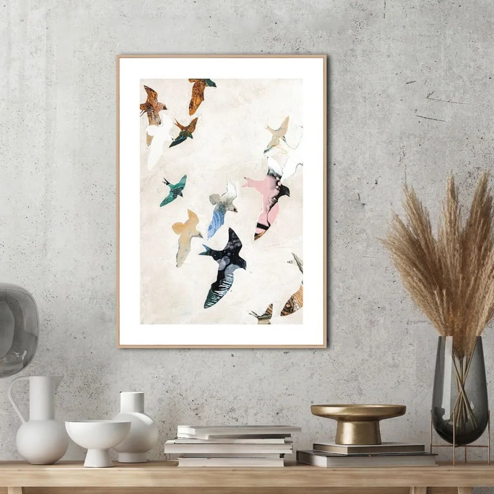 Tablou 30x40 cm Abstract Birds – Malerifabrikken