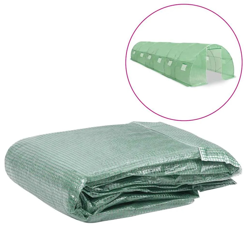 vidaXL Copertină de rezervă pentru seră (9 m²), verde, 200x450x200 cm