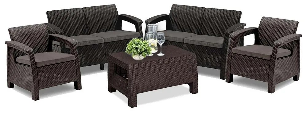 Set de mobilier de grădină Corfu Big, maro