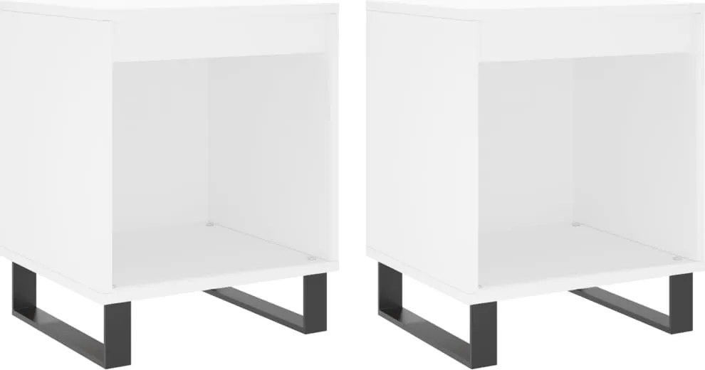 vidaXL Noptiere, 2 buc., alb, 40x35x50 cm, lemn compozit