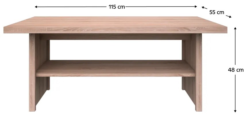 Masă de cafea TOPTY 115, stejar Sonoma
