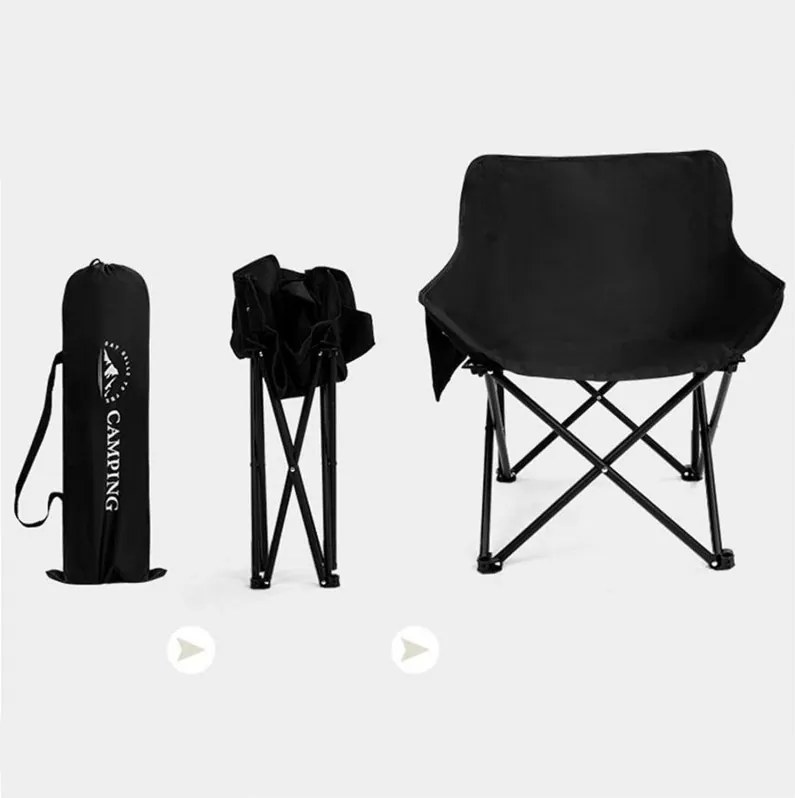 Scaun de camping pliabil TRAIL, negru