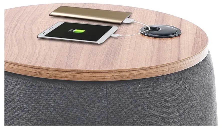 Puf cu spațiu de depozitare Tomasucci Barril, gri