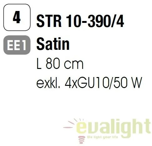 Aplica / Plafoniera cu 4 spoturi directionabile Seba Str 10-390/4 satin OR