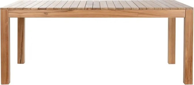 Masă dining de exterior din lemn de tec masiv, finisaj natural