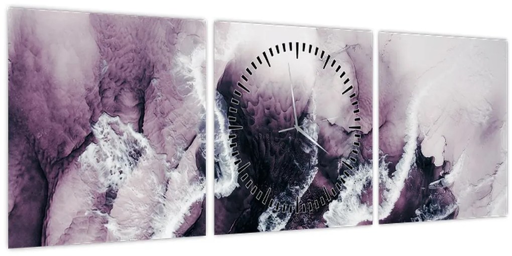 Tablou - Marmură violet N⁰2 (cu ceas) (90x30 cm)