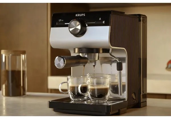 Espressor pentru două cești Krups AUTHENTIC 1450W/230V gri