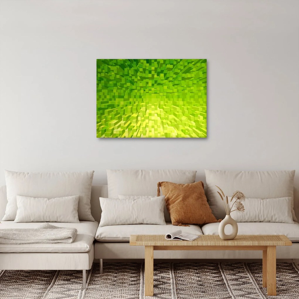 Tabloul cuburilor galbenverzui (70x50 cm)