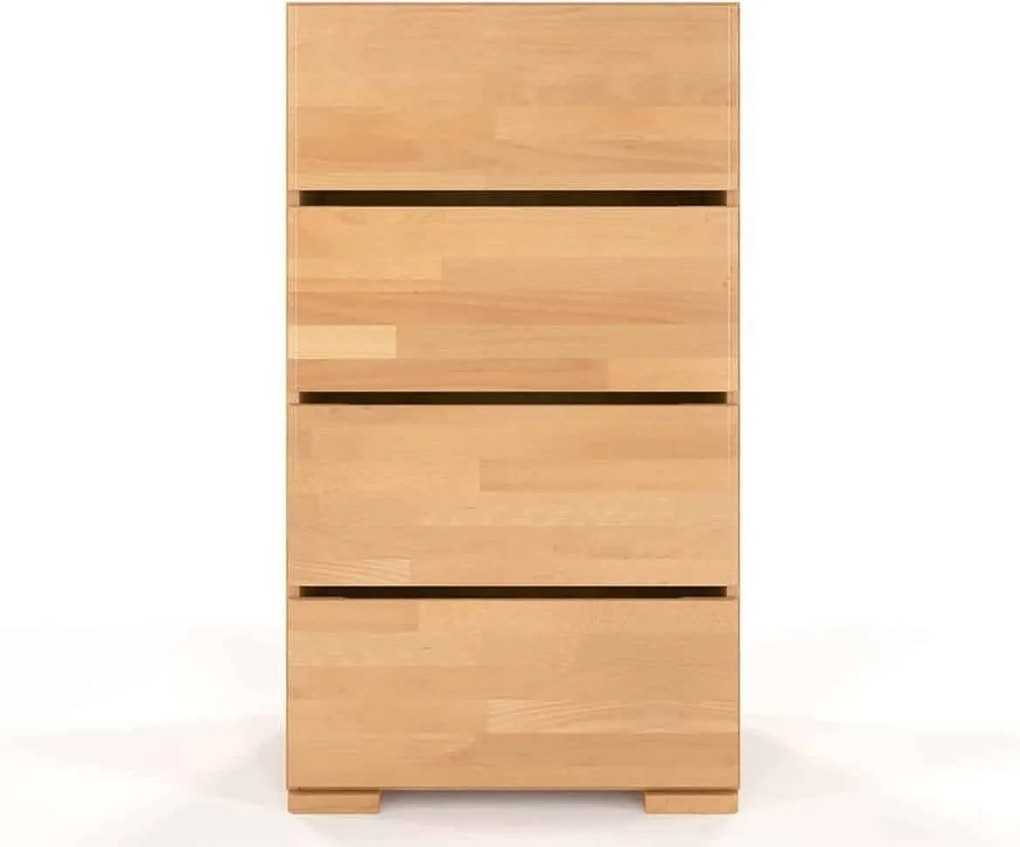 Comodă lemn masiv TerraCraft Fag 4 Sertare, 60 × 45 × 108 cm - Natural