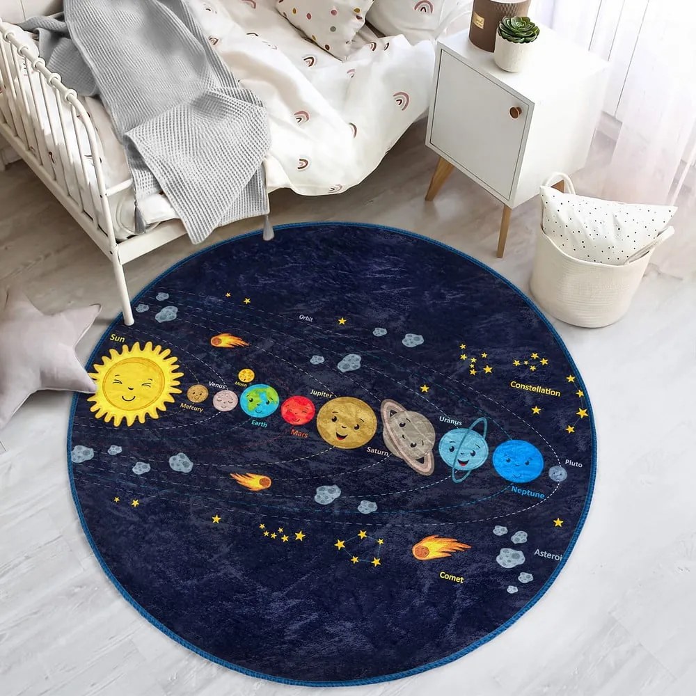 Covor pentru copii albastru închis ø 100 cm Comfort – Mila Home