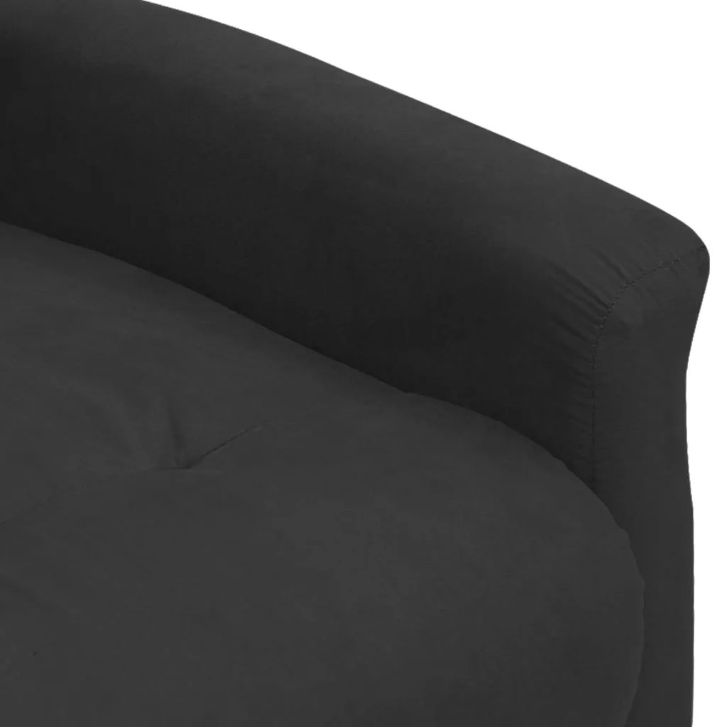Fotoliu de masaj rabatabil, negru, material textil microfibra 1, Negru