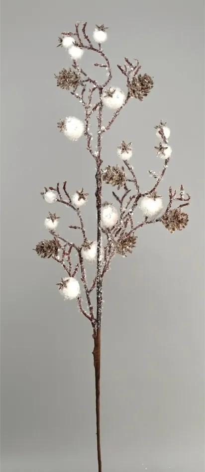 Ramură de Crăciun, Coarne, alb, 65 cm