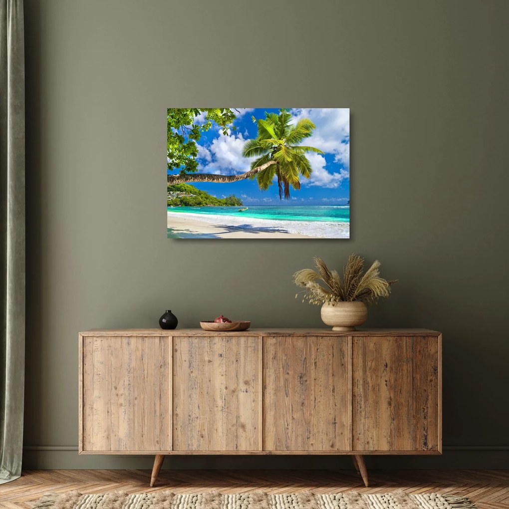 Tablou pe sticlă - Seychelles (70x50 cm)