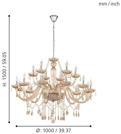 Eglo 39095- Lustra BASILANO 18xE14/40W/230V