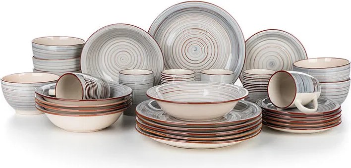 Set de masă ceramic SPIRAL GREY 30 piese