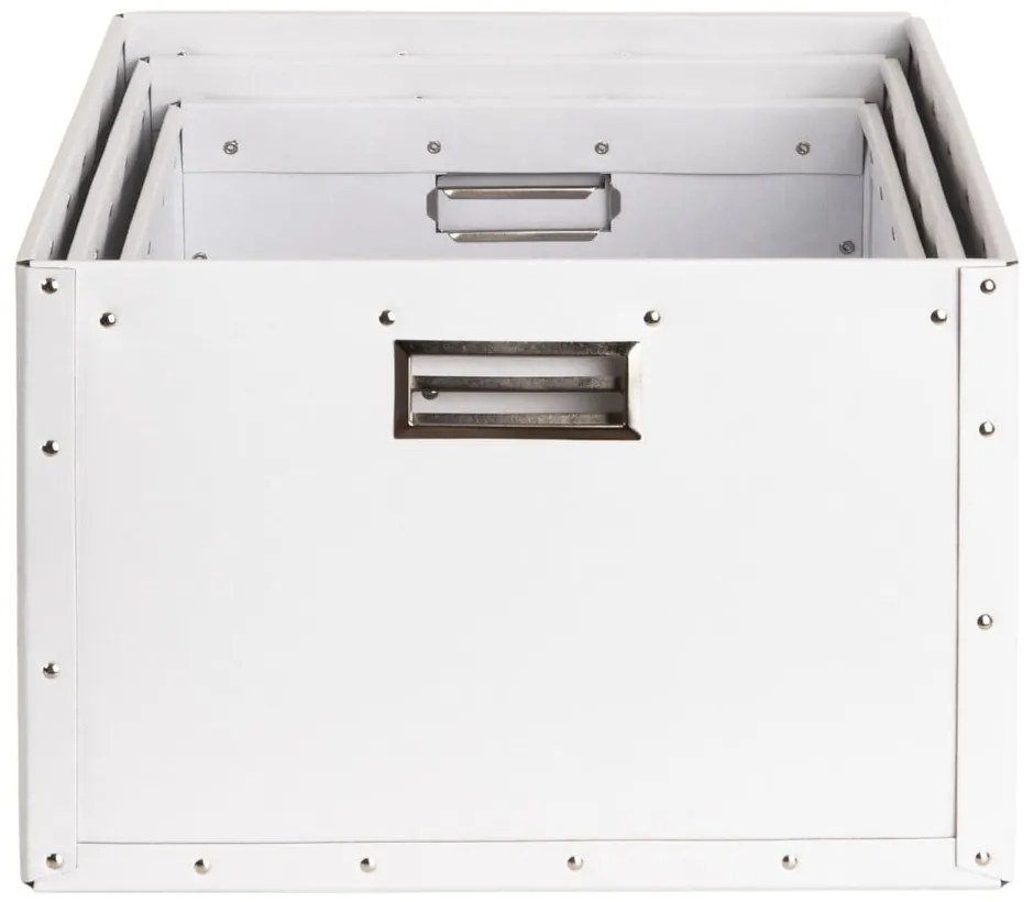Cutii de depozitare albe 3 buc. din carton Ture – Bigso Box of Sweden