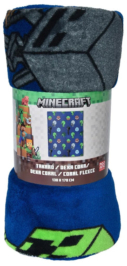Carbotex Pătură pentru copii Minecraft Mob Monster, 130 x 170 cm