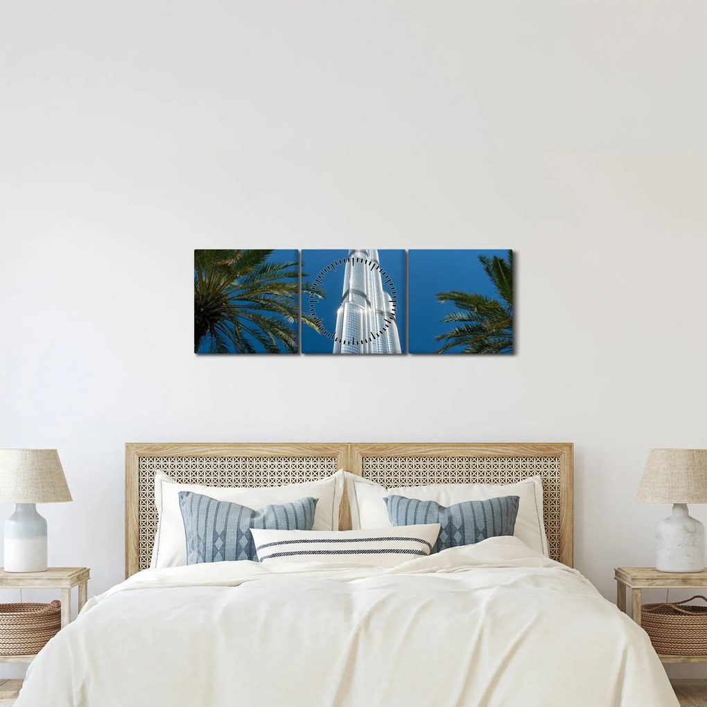 Tablou - Burj Khalifa (cu ceas) (90x30 cm)