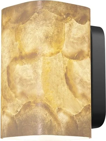 Aplica de perete Maris din metal negru si scoica Capiz