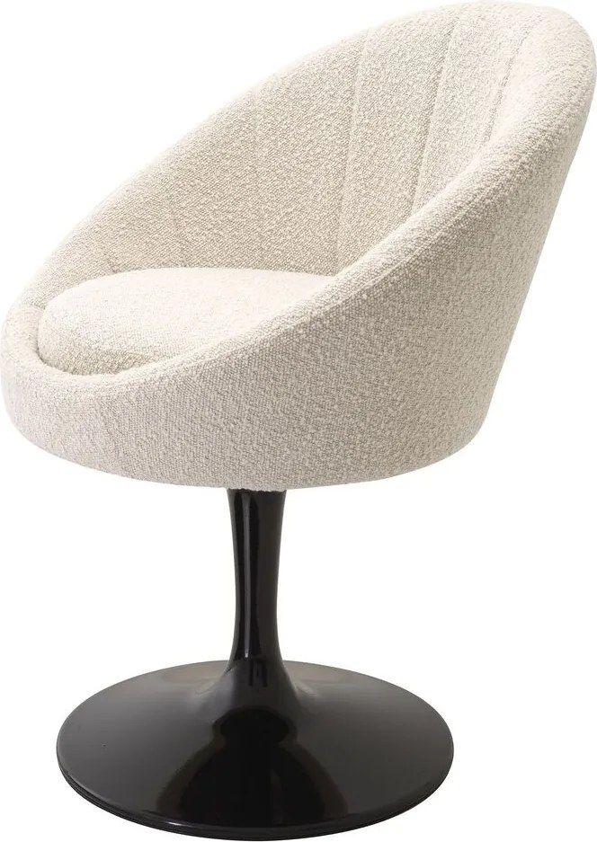 Scaun pivotant design elegant LUX O'Neill, boucle crem 114953 HZ