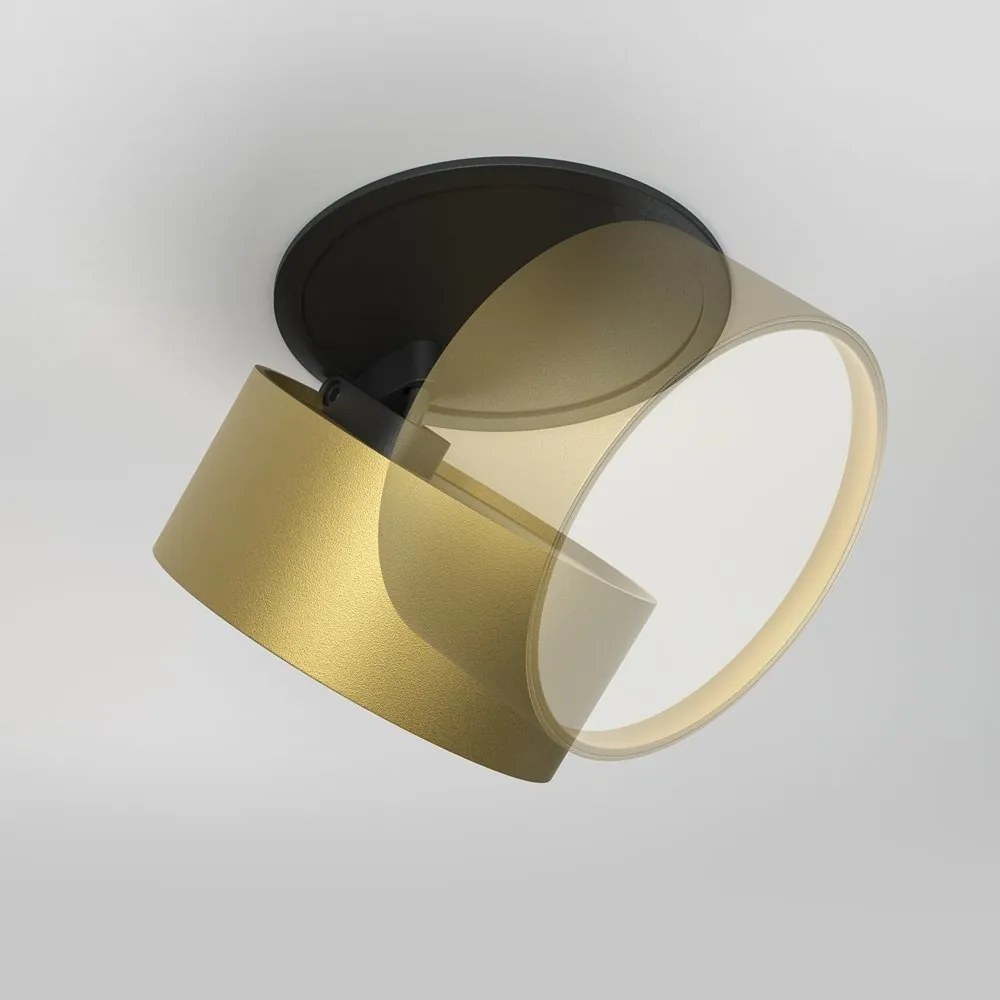 Spot LED incastrabil ajustabil IP44 Onda negru/auriu