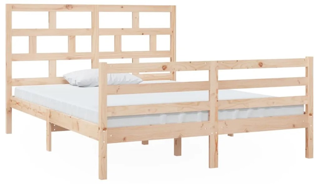 3101288 vidaXL Cadru de pat, 150x200 cm, lemn masiv, King Size
