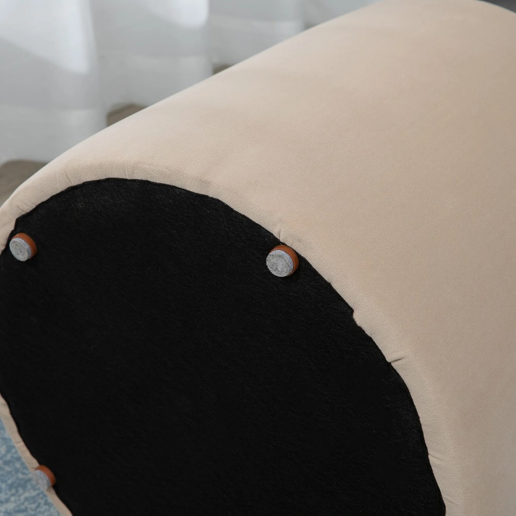 HOMCOM Otoman 2 în 1 cu catifea, cu depozitare și capac detașabil Φ44 cm x 47,5 cm Bej | Aosom Romania
