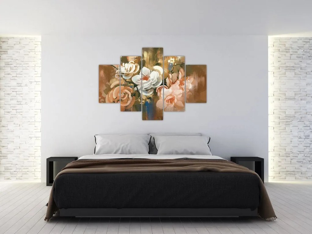 Tablou -Buchet de flori pictat (150x105 cm)