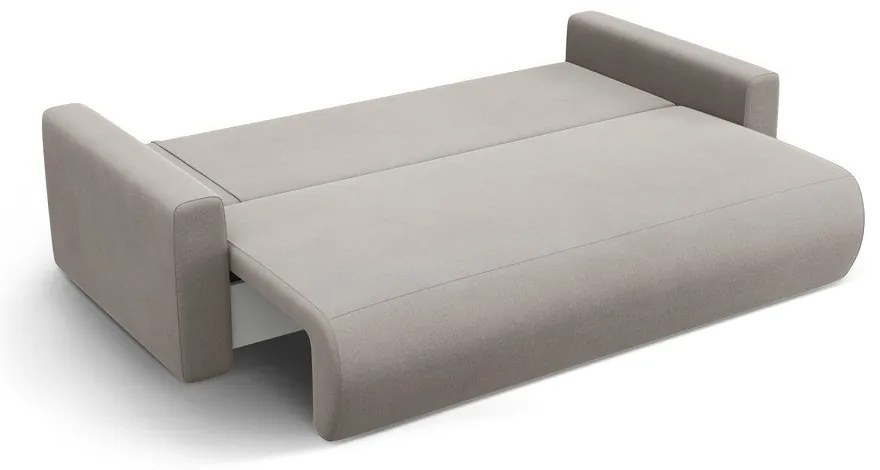 Canapea gri deschis extensibilă, cu spațiu de depozitare cu tapițerie din catifea 238 cm Belfast – Cosmopolitan Design