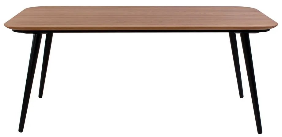 Masă dining din lemn de frasin cu picioare negre Ragaba Contrast, 180 x 90 cm