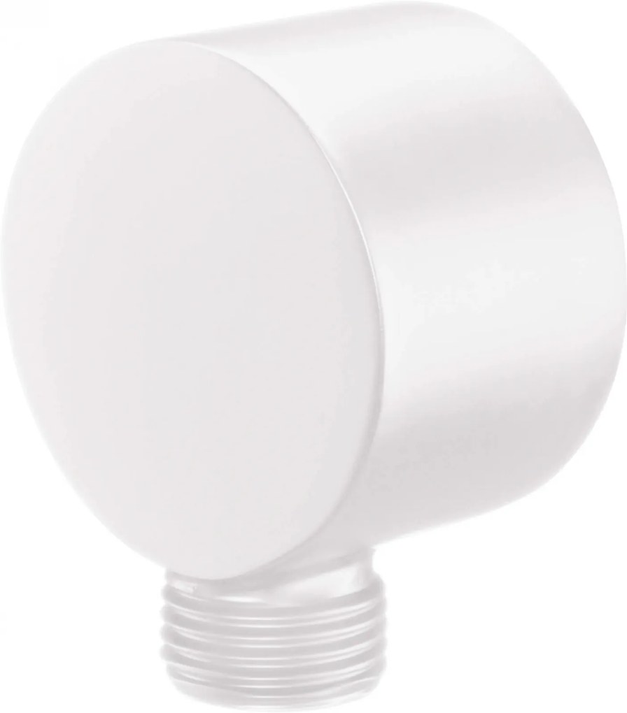 Racord unghiular rotund, pentru furtun de dus, 50x28 mm, alb, Deante Cascada Alb