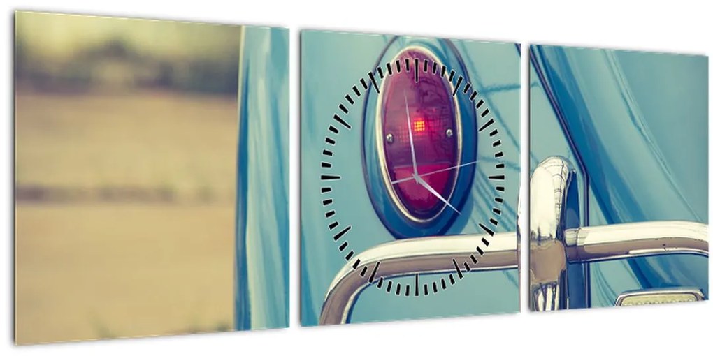 Tablou cu veteran turcoaz (cu ceas) (90x30 cm)