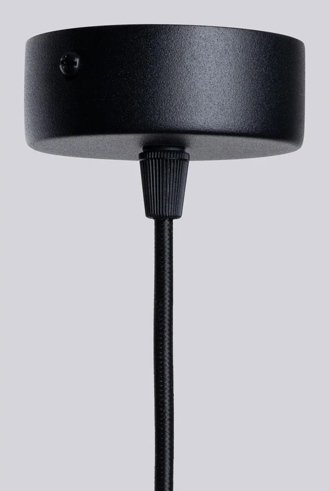 Lustră neagră cu abajur din sticlă Orbital – Sollux