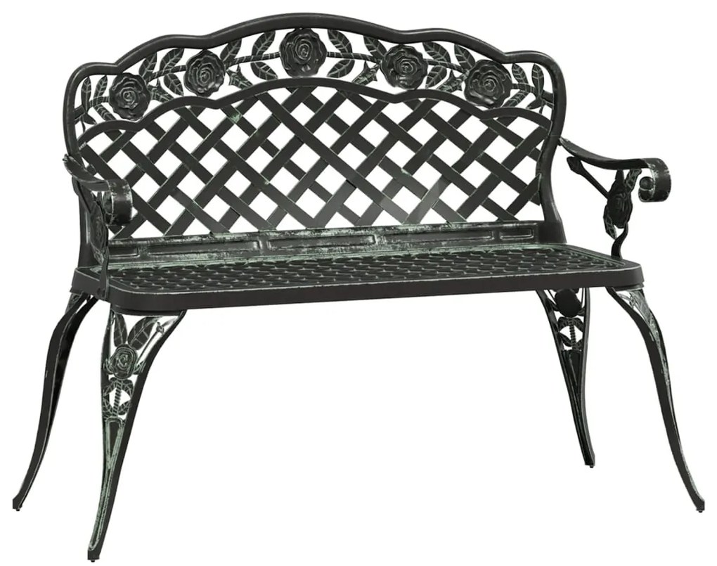 317741 vidaXL Bancă de grădină, verde, 108 cm, aluminiu turnat