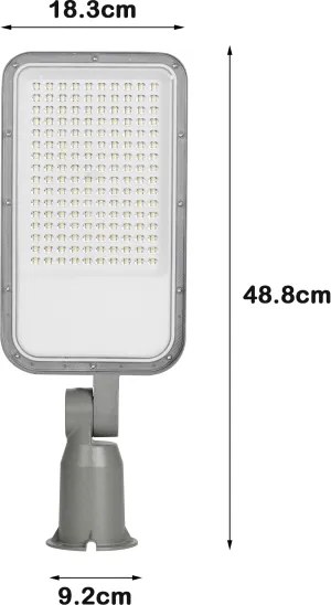 Brilagi - Lampă stradală LED de exterior URBANLIGHT, cu articulație, 100 W, 230 V, gri, IP65