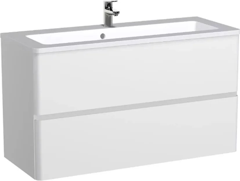 Dulap baza suspendat Oristo Anna 100x40x55 cm cu 2 sertare softclose finisaj alb lucios