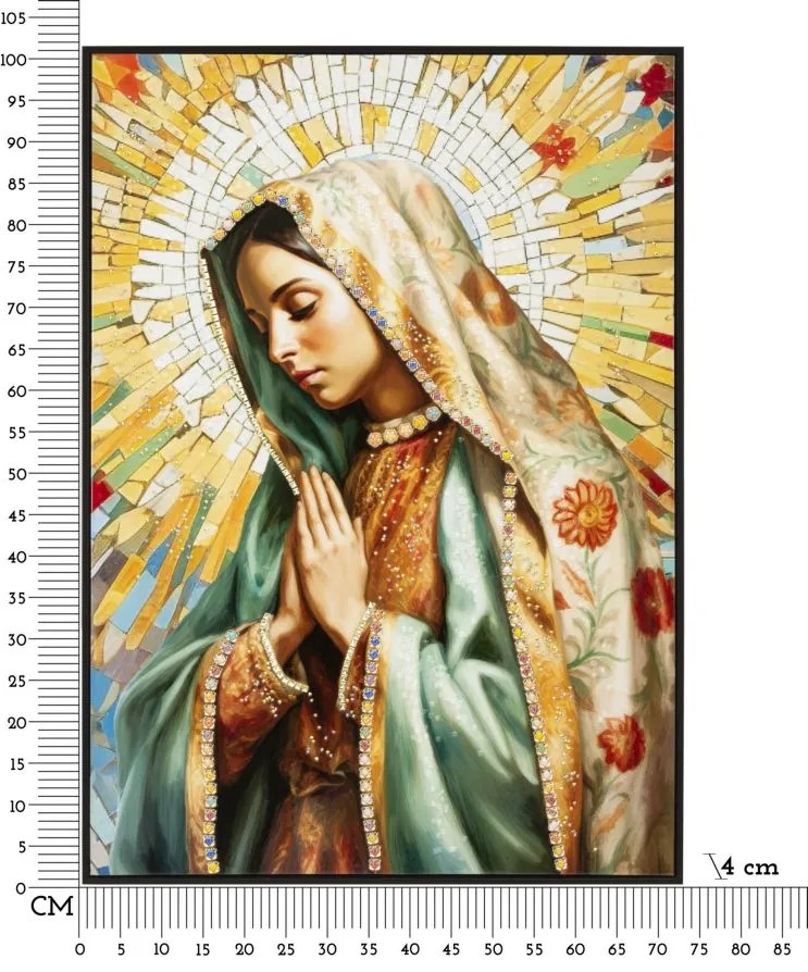 Mauro Ferretti Pictură pe pânză lăcuită Madonna -a- cu ramă cm 72x4x100 | Aosom Romania