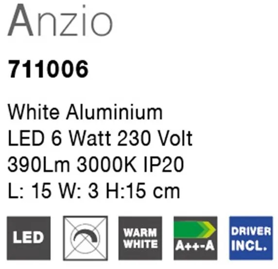 Aplica LED moderna cu lumina ambientala ANZIO NVL-711006